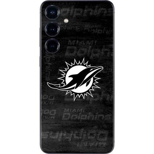 NFL Miami Dolphins Black & White Galaxy S25 Skin